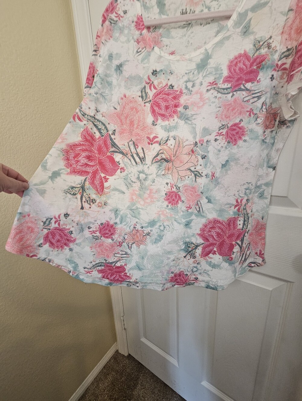 Style & Co Womens XXL Floral Short Sleeve T-Shirt Scoop Neck Top - Picture 6 of 7